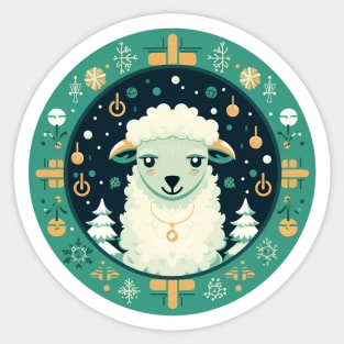 Sheep in Ornament, Love Farm Animals Sticker